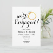 Minimale uitnodiging van de Engagement Party (Staand voorkant)