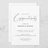 Minimale uitnodiging van de met het handscript bel (Voorkant / Achterkant)