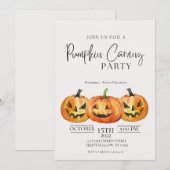 Minimale uitnodiging van de Pumpkin Carving Party (Voorkant / Achterkant)