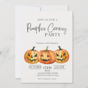 Minimale uitnodiging van de Pumpkin Carving Party