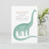 Minimale uitnodiging van Dinosaur Birthday (Staand voorkant)