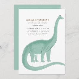 Minimale uitnodiging van Dinosaur Birthday