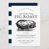 Minimale uitnodiging van Pig Roast BBQ van de Part (Voorkant / Achterkant)