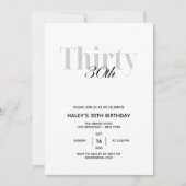 Minimale uitnodiging voor 30e verjaardag van legan (Voorkant)
