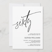 Minimale uitnodiging voor 60ste verjaardag (Voorkant)