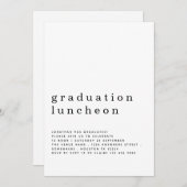 Minimale uitnodiging voor Afstuderen Luncheon (Voorkant / Achterkant)