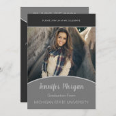 Minimale uitnodiging voor Afstuderen van Classy Ph (Voorkant / Achterkant)