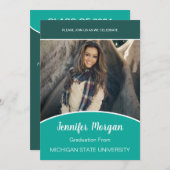 Minimale uitnodiging voor Afstuderen van Classy Ph (Voorkant / Achterkant)