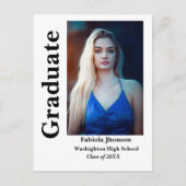 Minimale uitnodiging voor afstuderen van scriptfot (Voorkant)