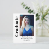 Minimale uitnodiging voor afstuderen van scriptfot (Staand voorkant)