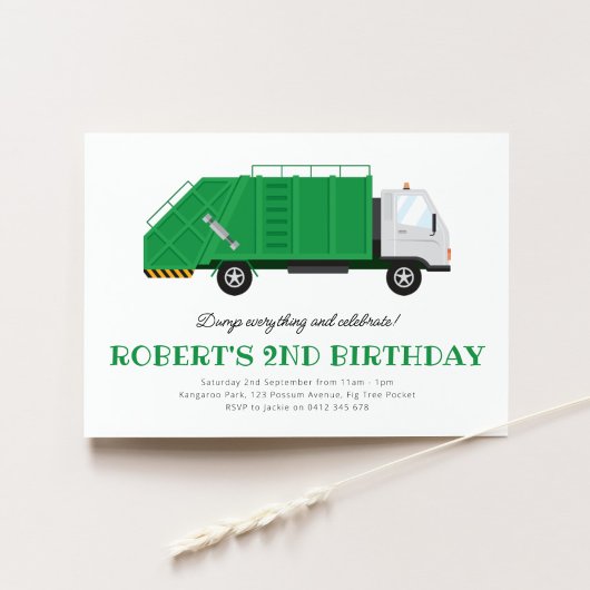 Minimale uitnodiging voor afvaltransport op zaterd