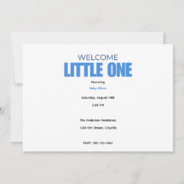 Minimale uitnodiging voor baby jongen shower