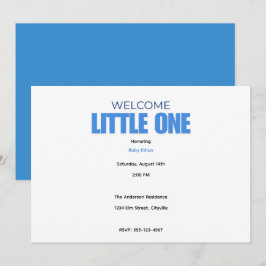 Minimale uitnodiging voor baby jongen shower
