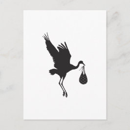 Minimale uitnodiging voor Baby shower Cute Stork U