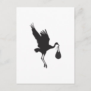 Minimale uitnodiging voor Baby shower Cute Stork U