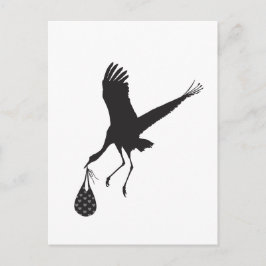 Minimale uitnodiging voor Baby shower Cute Stork U