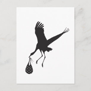 Minimale uitnodiging voor Baby shower Cute Stork U