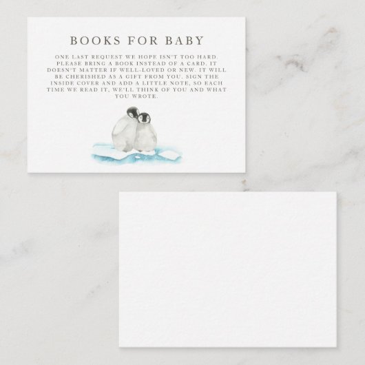 Minimale uitnodiging voor Baby shower in het Arcti Informatiekaartje (Voorkant / Achterkant)