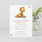 Minimale uitnodiging voor Baby shower van Kitten P (Staand voorkant)