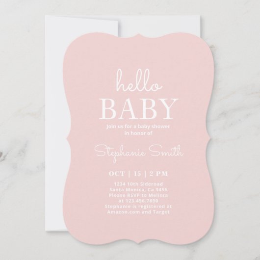 Minimale uitnodiging voor Baby showers (Voorkant)