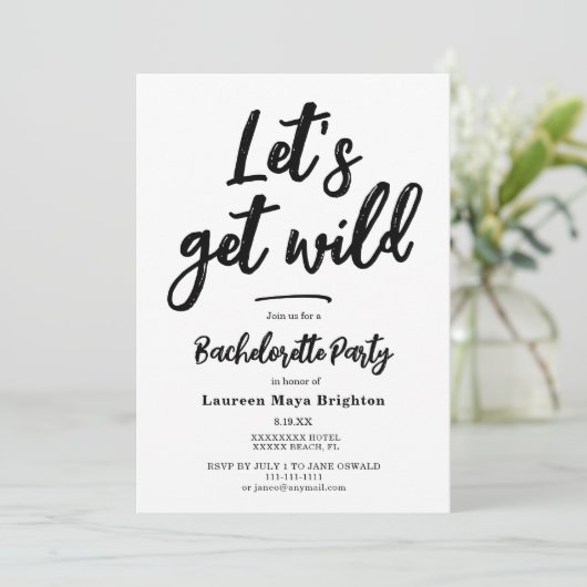 Minimale uitnodiging voor Bachelorette (Staand voorkant)