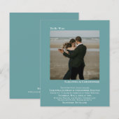 Minimale uitnodiging voor Blauwgroen foto-BUDGET b (Voorkant / Achterkant)