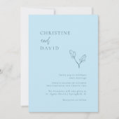 Minimale uitnodiging voor Bohemian Soft Blue Weddi (Voorkant)