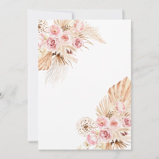 Minimale uitnodiging voor boho Rainbow Floral Birt (Achterkant)