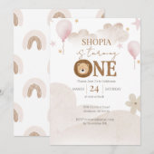 Minimale uitnodiging voor Boho Terracotta 1e verja (Voorkant / Achterkant)