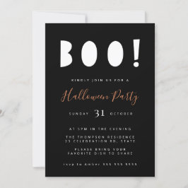 Minimale uitnodiging voor Boo Halloween Black Part