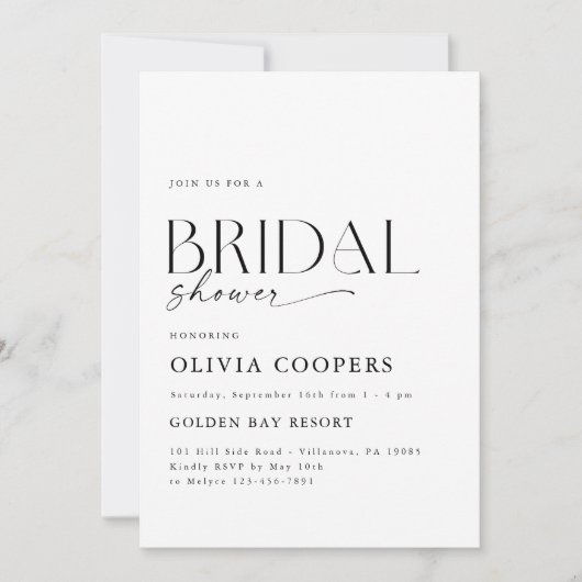 Minimale uitnodiging voor bridal-schoeisel (Voorkant)