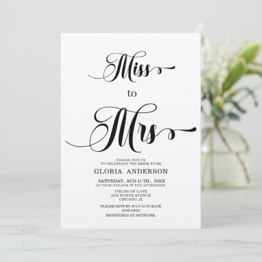 Minimale uitnodiging voor bridal-schoeisel (Staand voorkant)