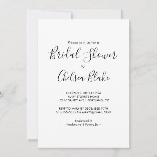 Minimale uitnodiging voor bridal-schoeisel (Voorkant)