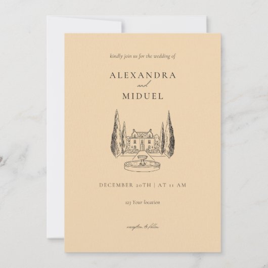 Minimale uitnodiging voor bruiloft (Achterkant)