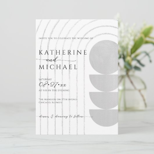 Minimale uitnodiging voor bruiloft (Staand voorkant)