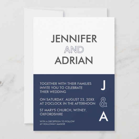 Minimale uitnodiging voor bruiloft (Achterkant)