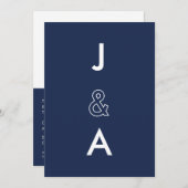 Minimale uitnodiging voor bruiloft (Voorkant / Achterkant)