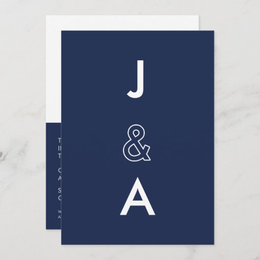 Minimale uitnodiging voor bruiloft (Voorkant / Achterkant)