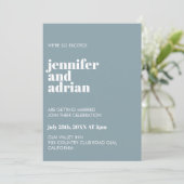 Minimale uitnodiging voor bruiloft (Staand voorkant)