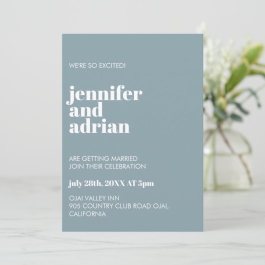 Minimale uitnodiging voor bruiloft (Staand voorkant)