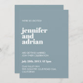 Minimale uitnodiging voor bruiloft (Voorkant / Achterkant)