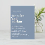 Minimale uitnodiging voor bruiloft (Staand voorkant)