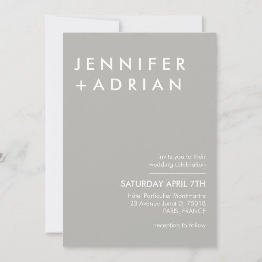 Minimale uitnodiging voor bruiloft (Achterkant)