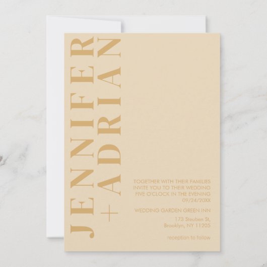 Minimale uitnodiging voor bruiloft (Achterkant)