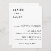 Minimale uitnodiging voor bruiloft (Voorkant / Achterkant)