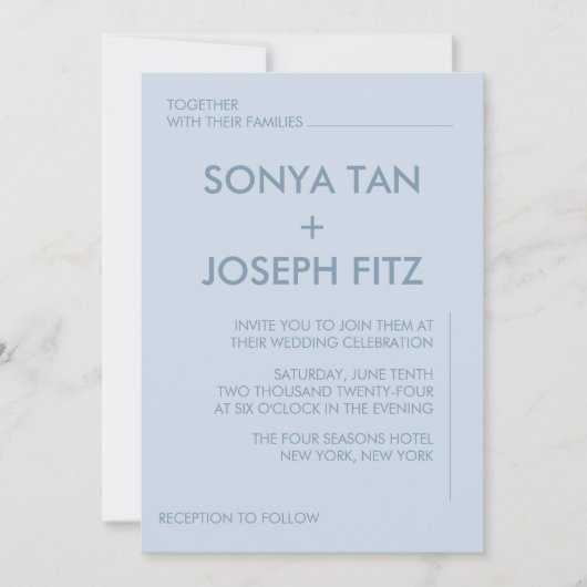 Minimale uitnodiging voor bruiloft (Voorkant)