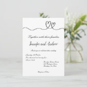Minimale uitnodiging voor bruiloft (Staand voorkant)