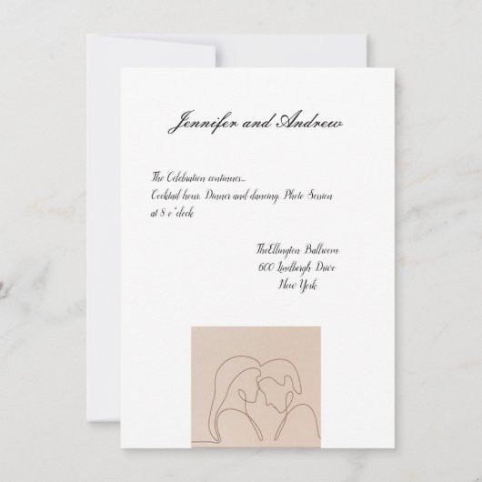 Minimale uitnodiging voor bruiloft (Achterkant)