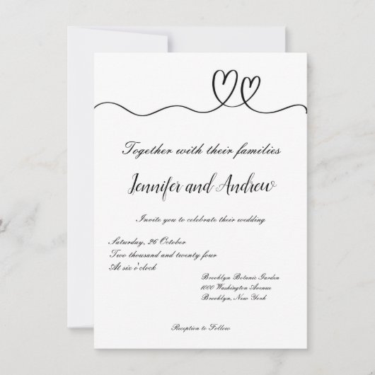 Minimale uitnodiging voor bruiloft (Voorkant)