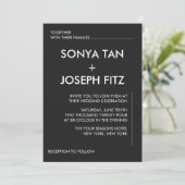 Minimale uitnodiging voor bruiloft (Staand voorkant)